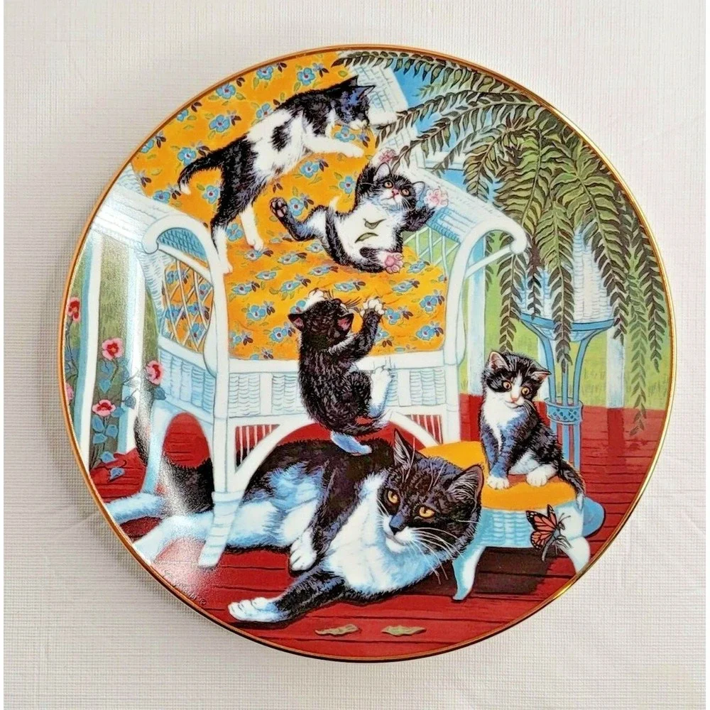 Country Kittens Just For The Fern Of It Porcelain Collector Plate Gre Gerardi